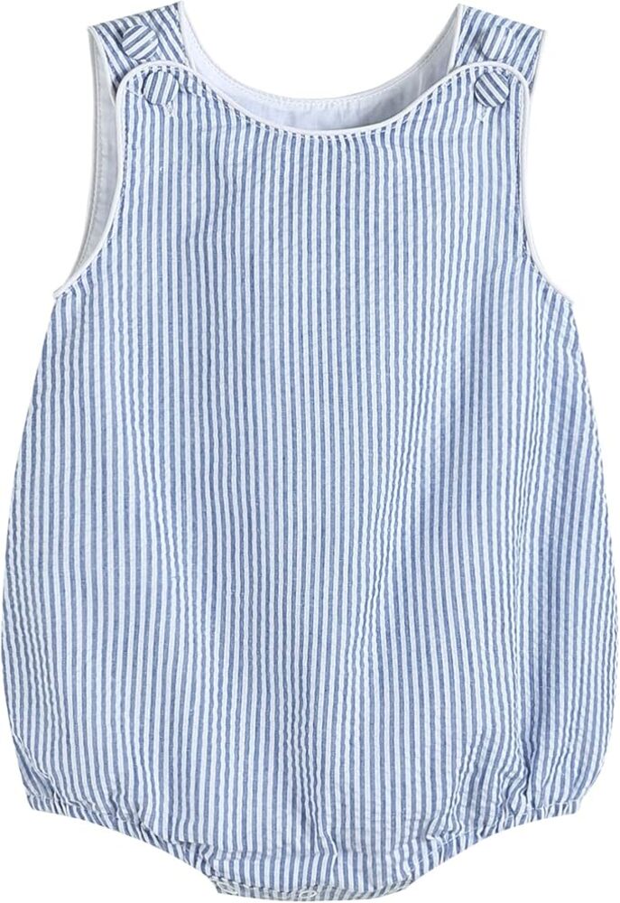 Lil Cactus Striped Seersucker Baby Bubble